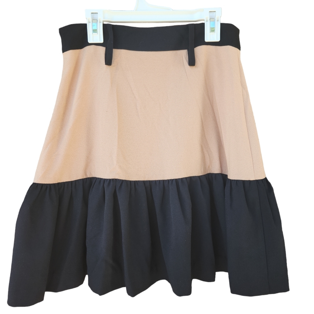 Karina Grimaldi black and tan mini skirt size small